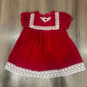 Elegant Red Kids Formal Dress - velvet
